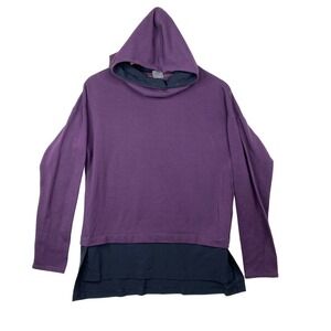 Calia By Carrie Underwood Purple Black Pullover Color Block Hoodie Size Medium